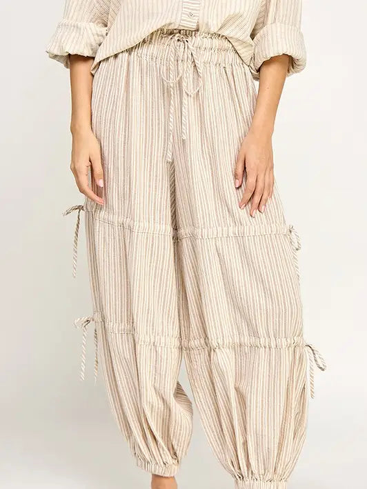 Striped Genie Balloon Jogger Pants