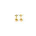 Beaded Cross Stud Earrings