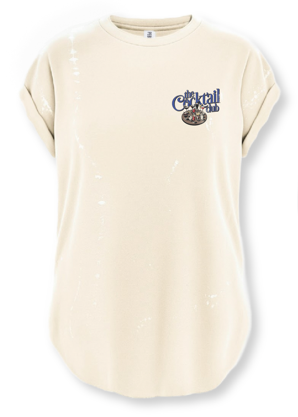 THE COCKTAIL CLUB BLEACHED OUT SIDE SLIT TEE