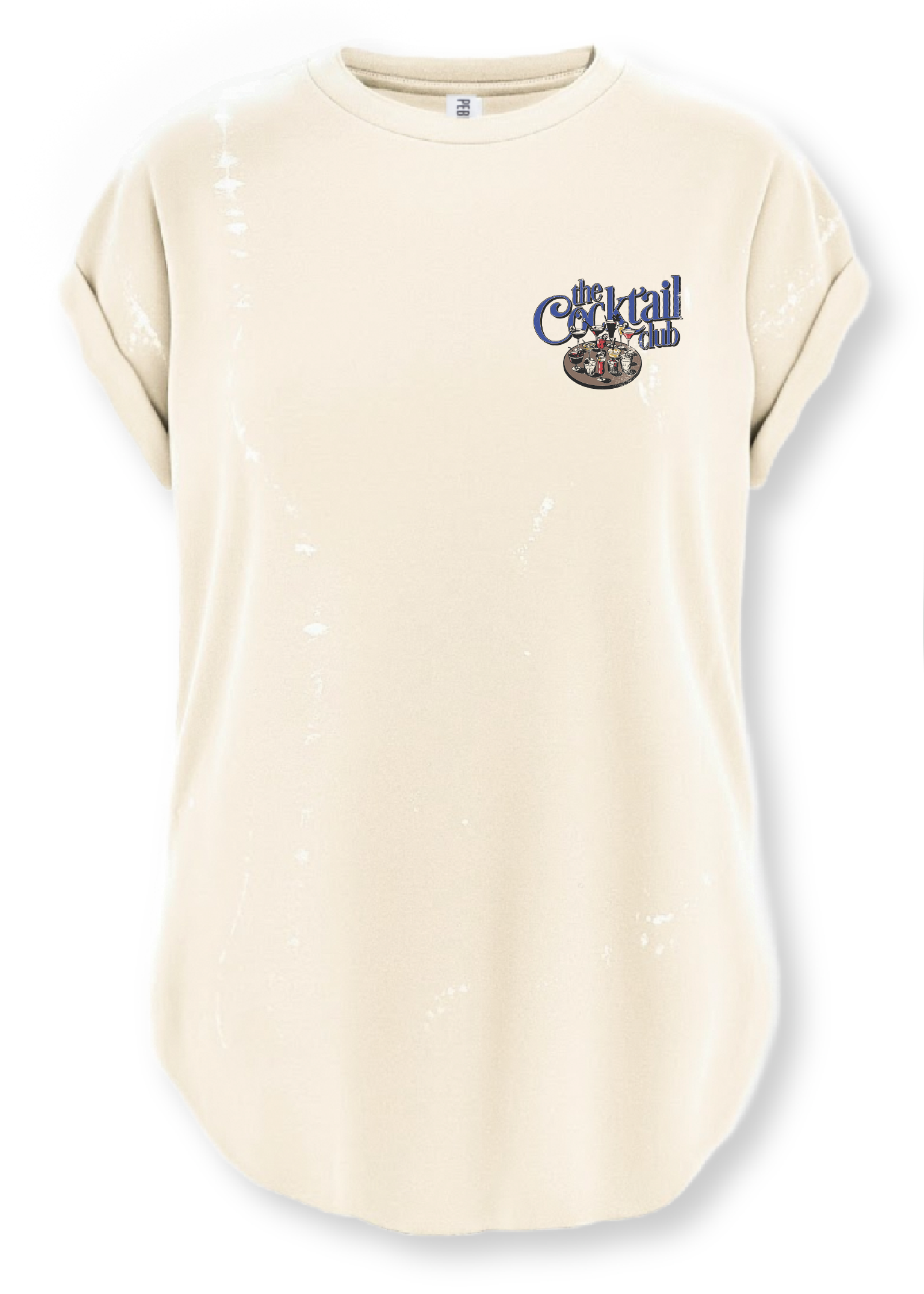THE COCKTAIL CLUB BLEACHED OUT SIDE SLIT TEE