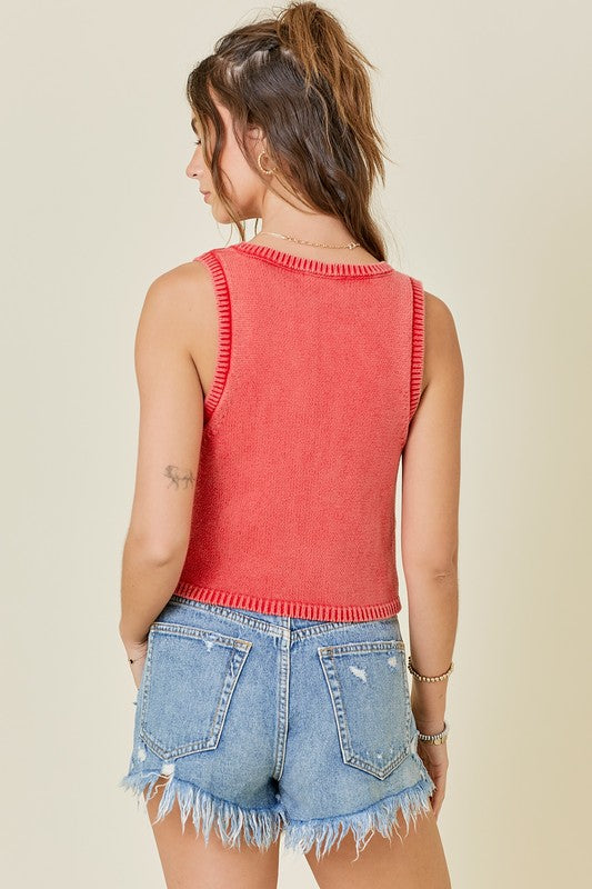 Cropped sweater tank