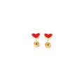 Enamel Heart Stud Earring - Hypoallergenic, Flat Back, Girl