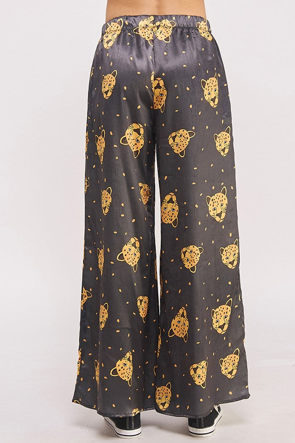Leopard Face Silk Pants