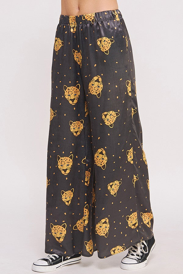 Leopard Face Silk Pants