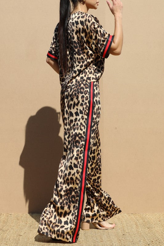 Leopard Satin Set