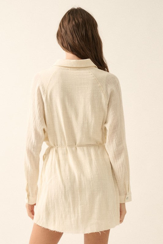 Crinkle Belted Romper