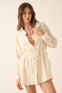 Crinkle Belted Romper