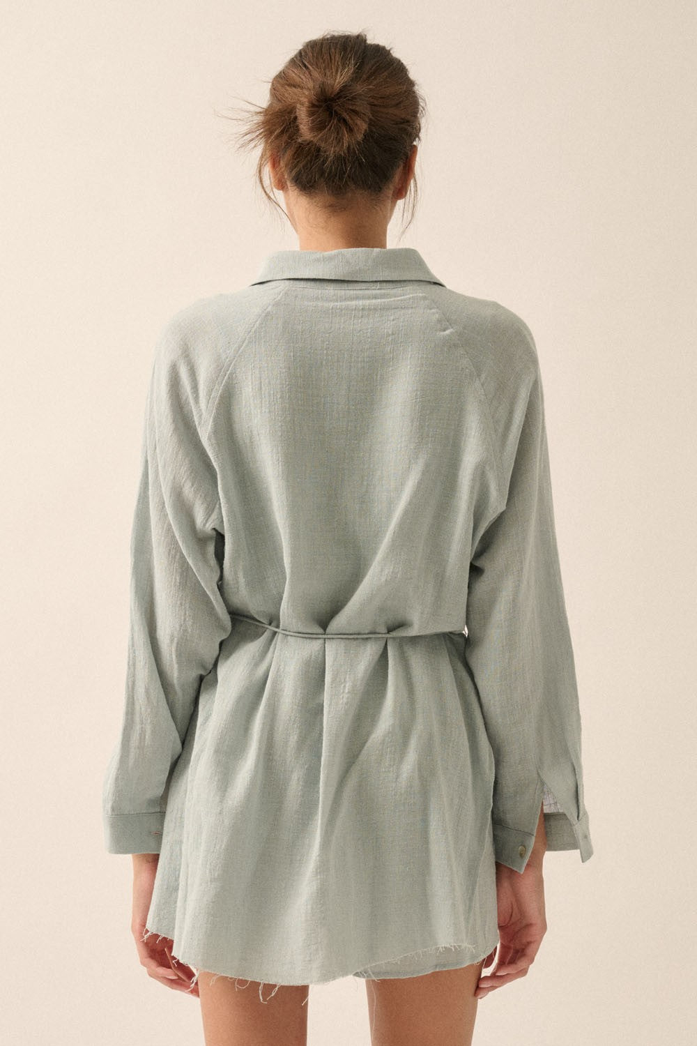 Crinkle Belted Romper