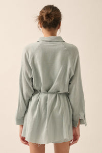 Crinkle Belted Romper