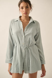 Crinkle Belted Romper