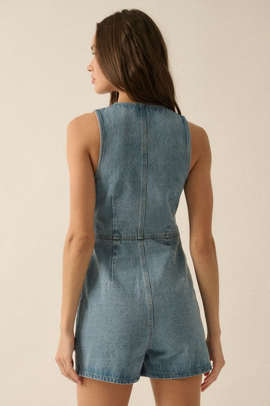 Denim Vest Romper