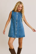Denim button down dress
