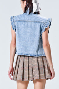 Denim Ruffle Vest