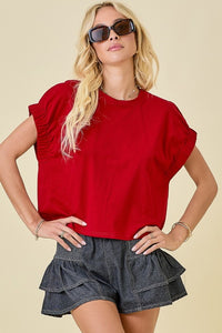 Oversized elastic sleeve shirt