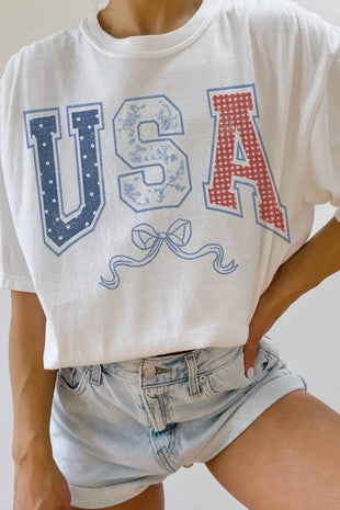 USA girly Graphic Tee