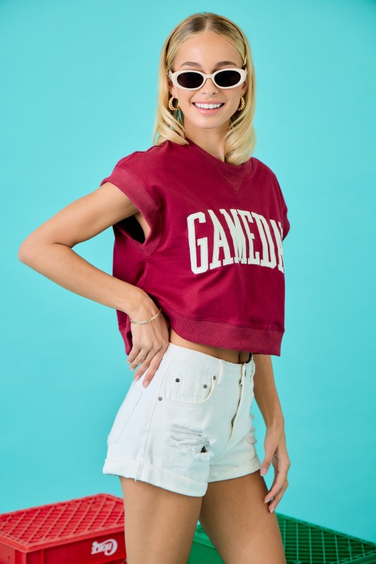 Game day boxy cropped top