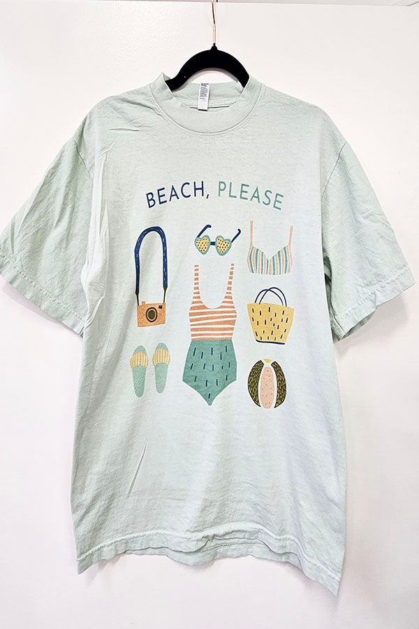 Beach, please graphic tee