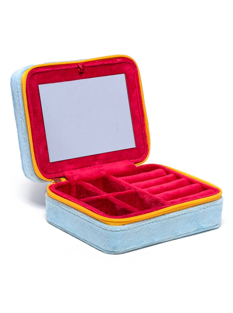 Velvet Jewelry Zip Case / Organizer - Slot Machine - Blue