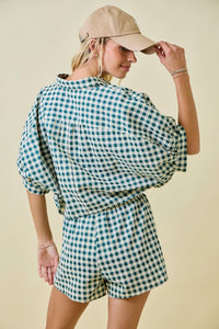 Gingham Cropped Short Set