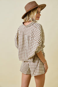 Gingham Cropped Short Set