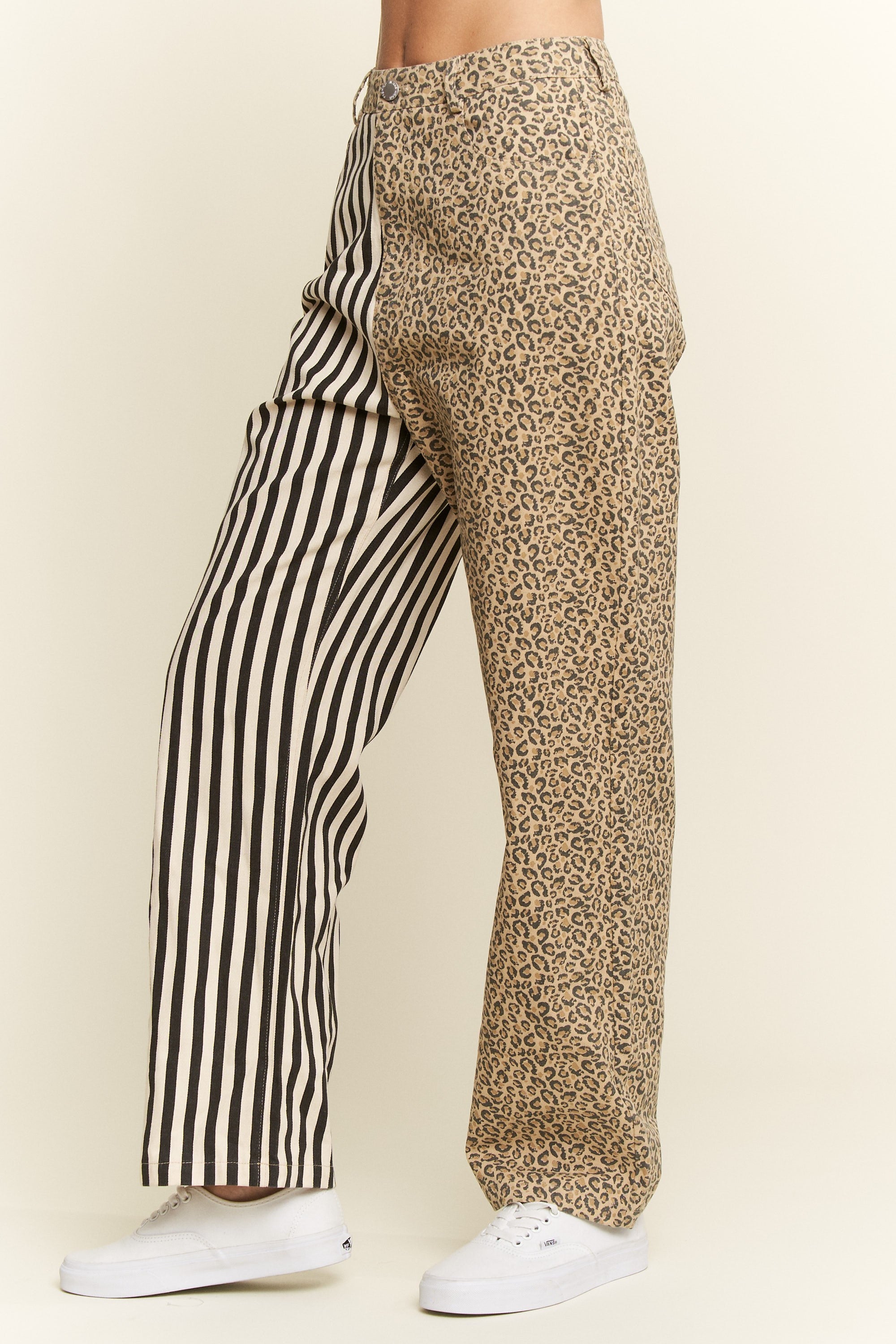 Mix & match leopard stripe pants