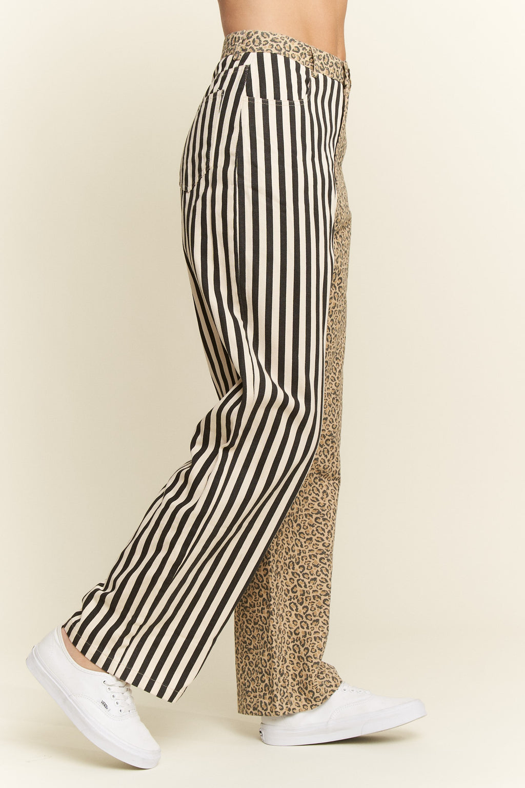 Mix & match leopard stripe pants