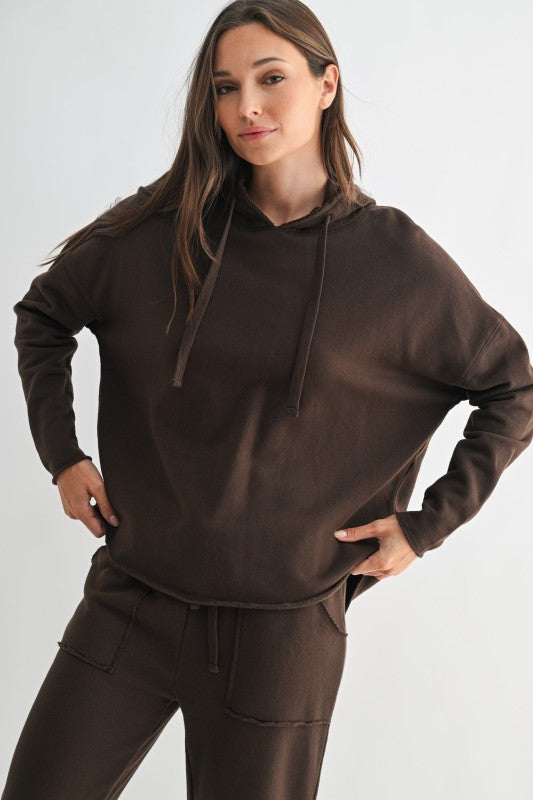 Raw edge everyday hoodie