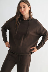 Raw edge everyday hoodie