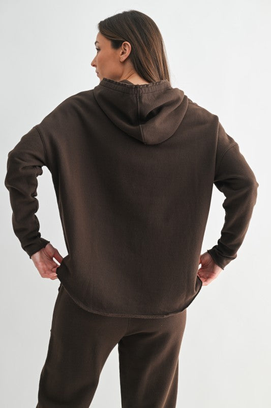 Raw edge everyday hoodie