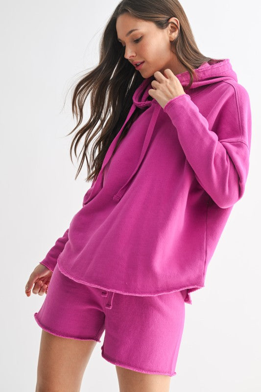 Raw edge everyday hoodie