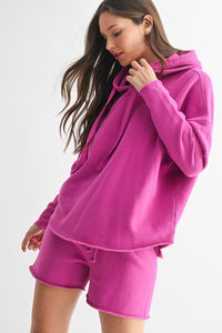 Raw edge everyday hoodie