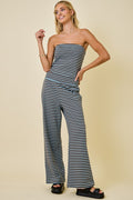 Striped sleeveless pant set