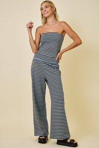Striped sleeveless pant set