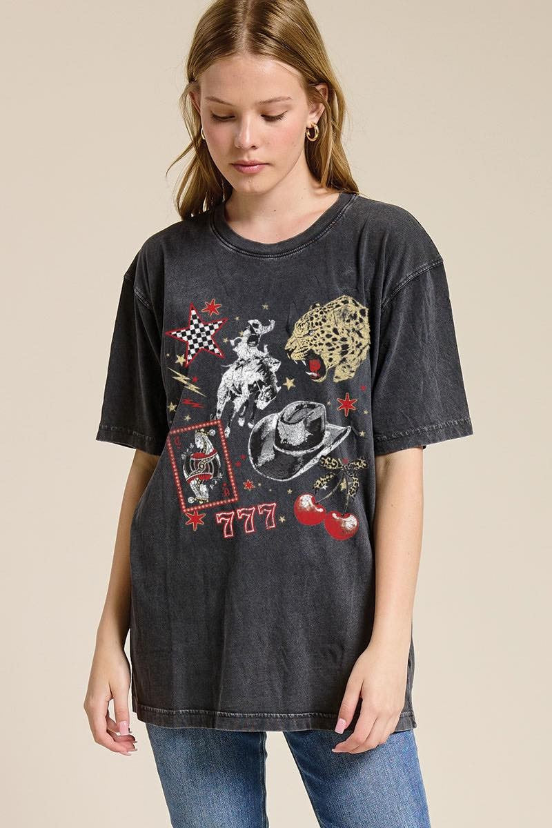 Lucky western collage tee