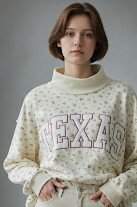 Texas mock neck sweater
