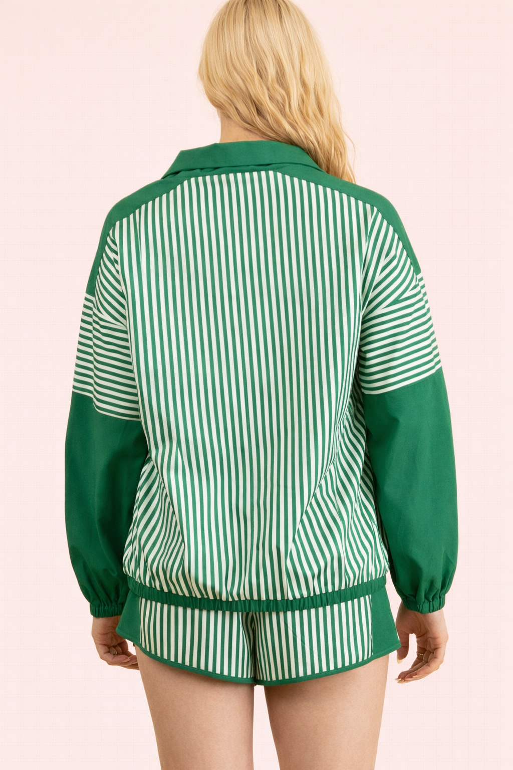 Stripe Active Top & Shorts Set