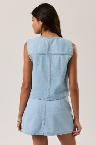Denim button down set