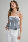 Gingham peplum tank