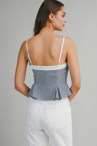 Gingham peplum tank