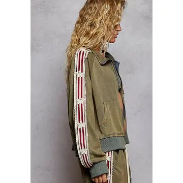 Side star zip up jacket