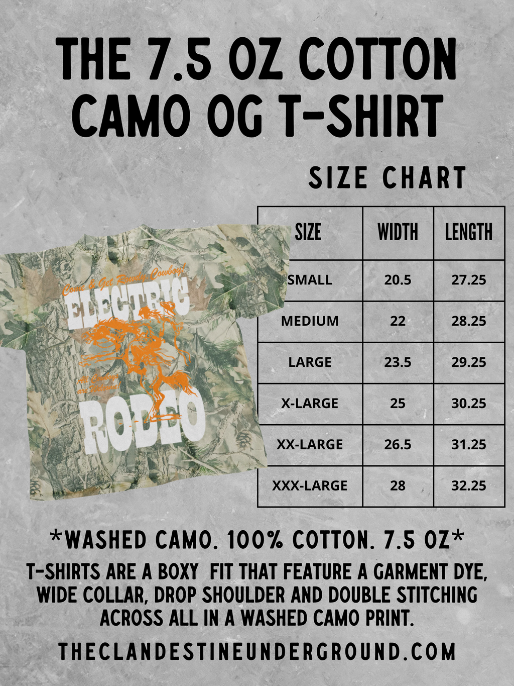 Camo Electric Rodeo, Country Western Boxy Cotton TShirt