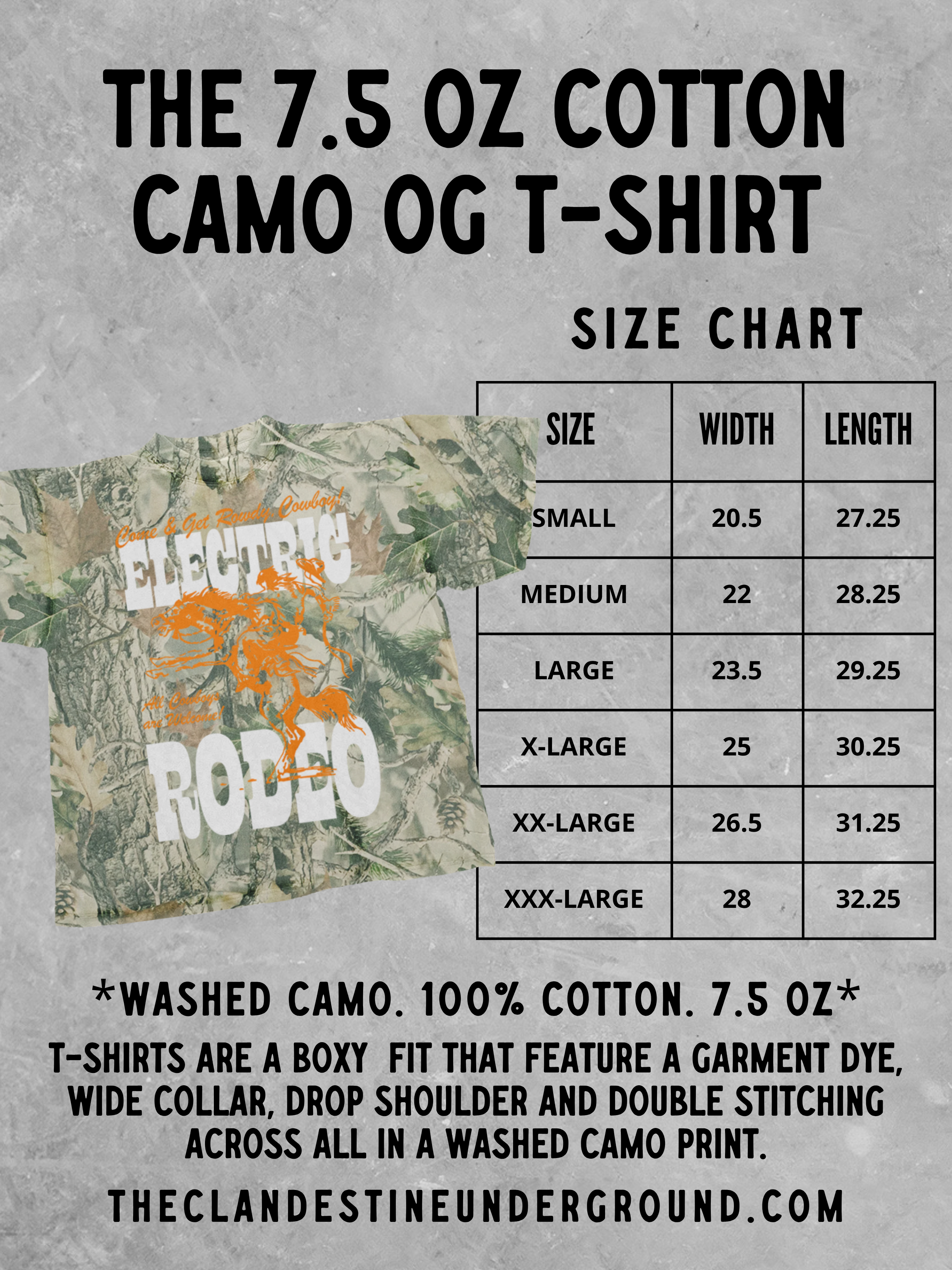 Camo Electric Rodeo, Country Western Boxy Cotton TShirt