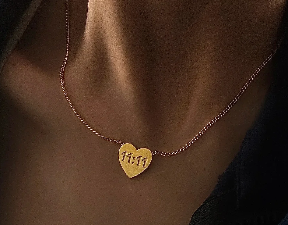 11:11 Heart  Stainless Steel Necklace