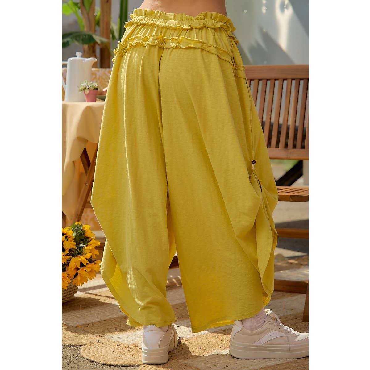Mustard paperbag pants