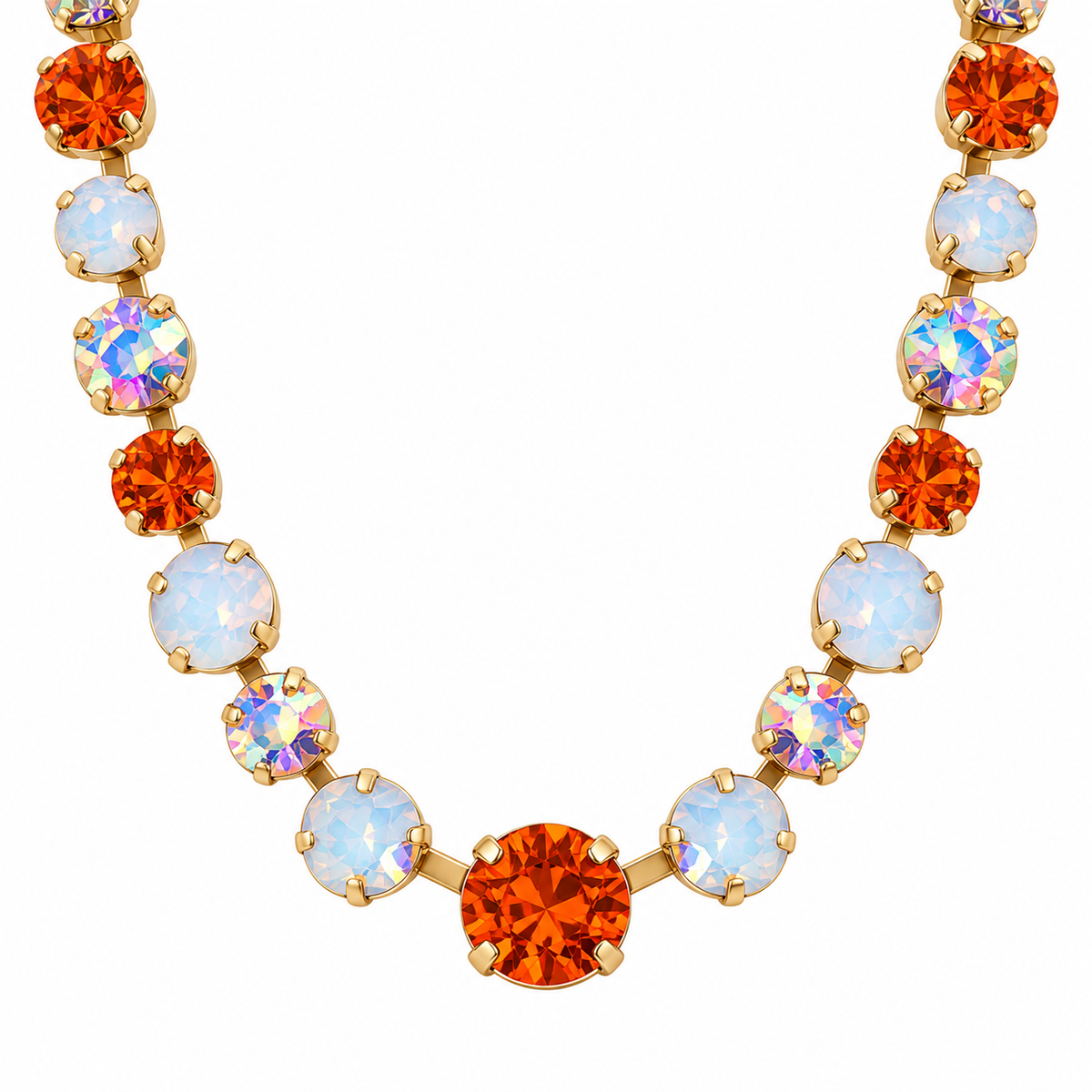 Orange Game Day Aspen Gemstone Tennis Necklace