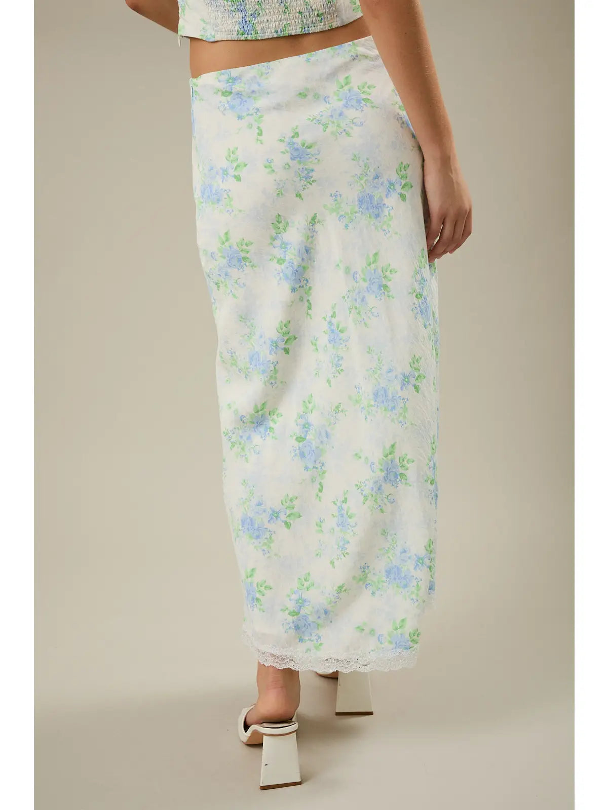 Blue and green floral halter set