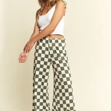 Checkered Knit Pants
