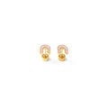 Horseshoe Stud Earrings - Hypoallergenic, Flat Back, Girl