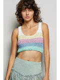 Pastel woven cropped tank