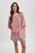 OVERSIZED RED & WHITE TOP